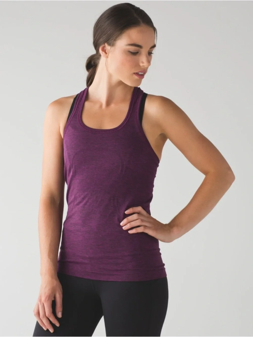 Lululemon Swiftly Tech Racerback Black / Chilled Grape Size 2